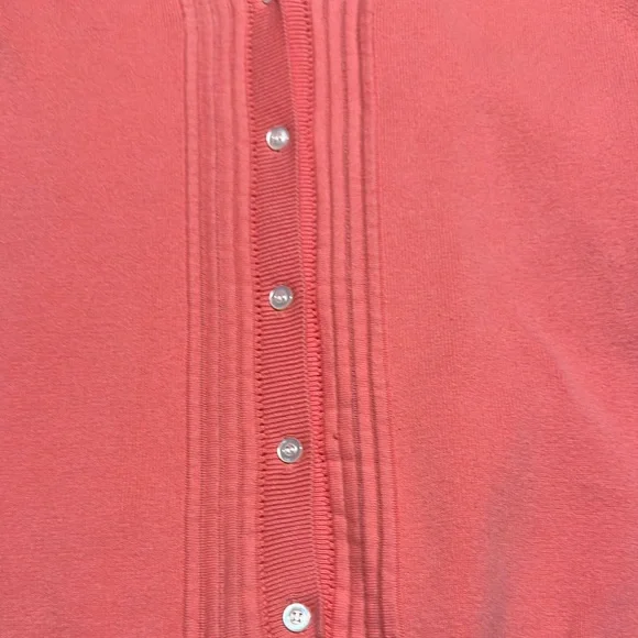Talbots Pink Cardigan‎ Sweater V-Neck Ribbed - Picture 7 of 11